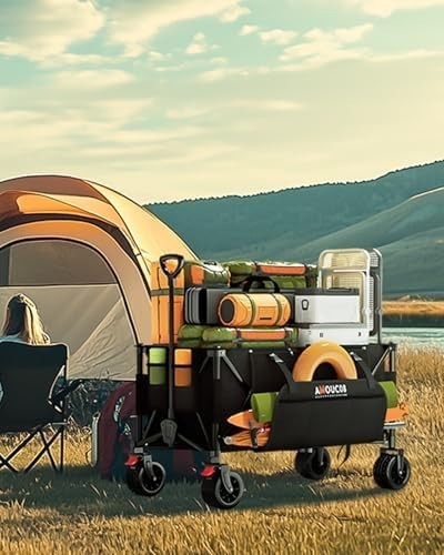 300L Large Folding Camping Trolley on Wheels – Heavy Duty Festival Cart