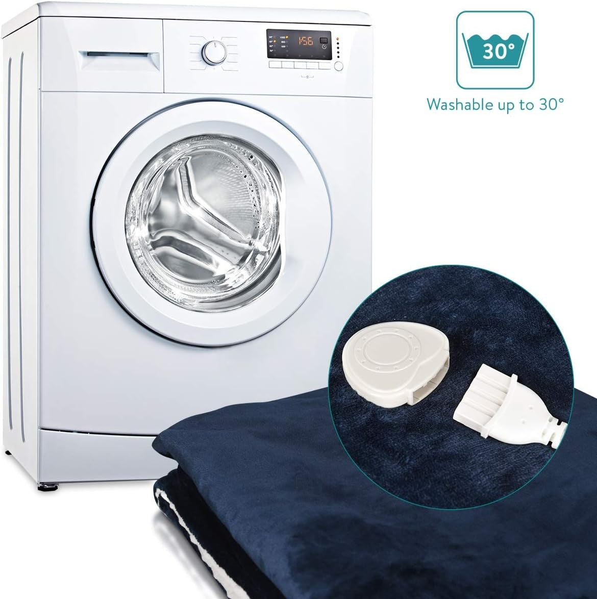 Electric Heated Throw Blanket 3 Heat Settings Auto Off Washable 180x130cm