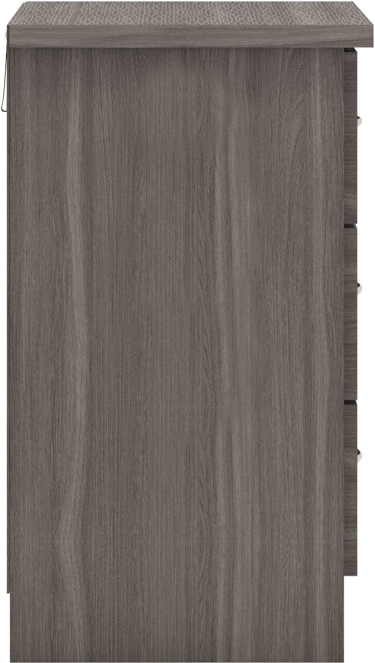 Black Wood 3 Drawer Chest Modern Bedroom Storage Unit Soft Close 81cm