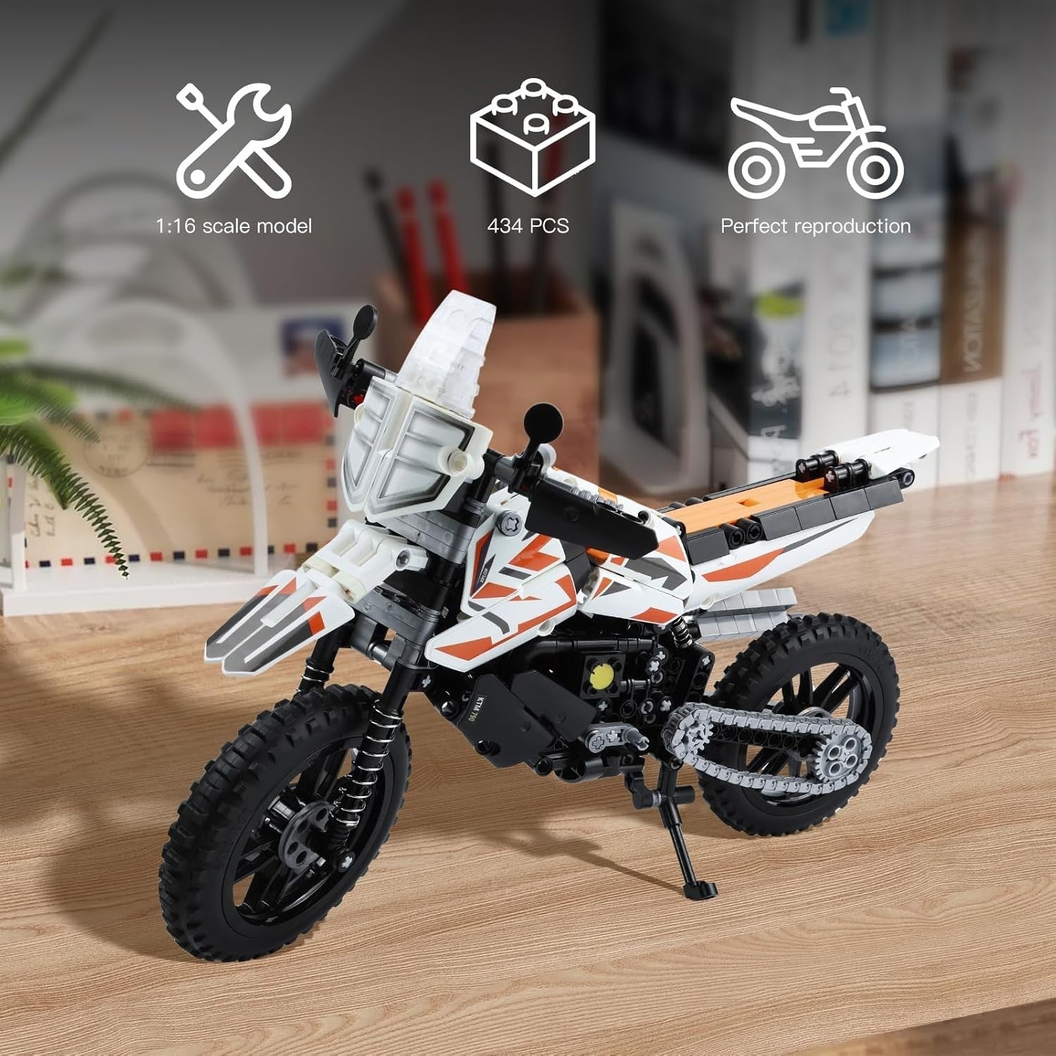 Motorcycle Building Blocks Toy Set - 434 Pieces, Realistic, Kids 6+ STEM Gift