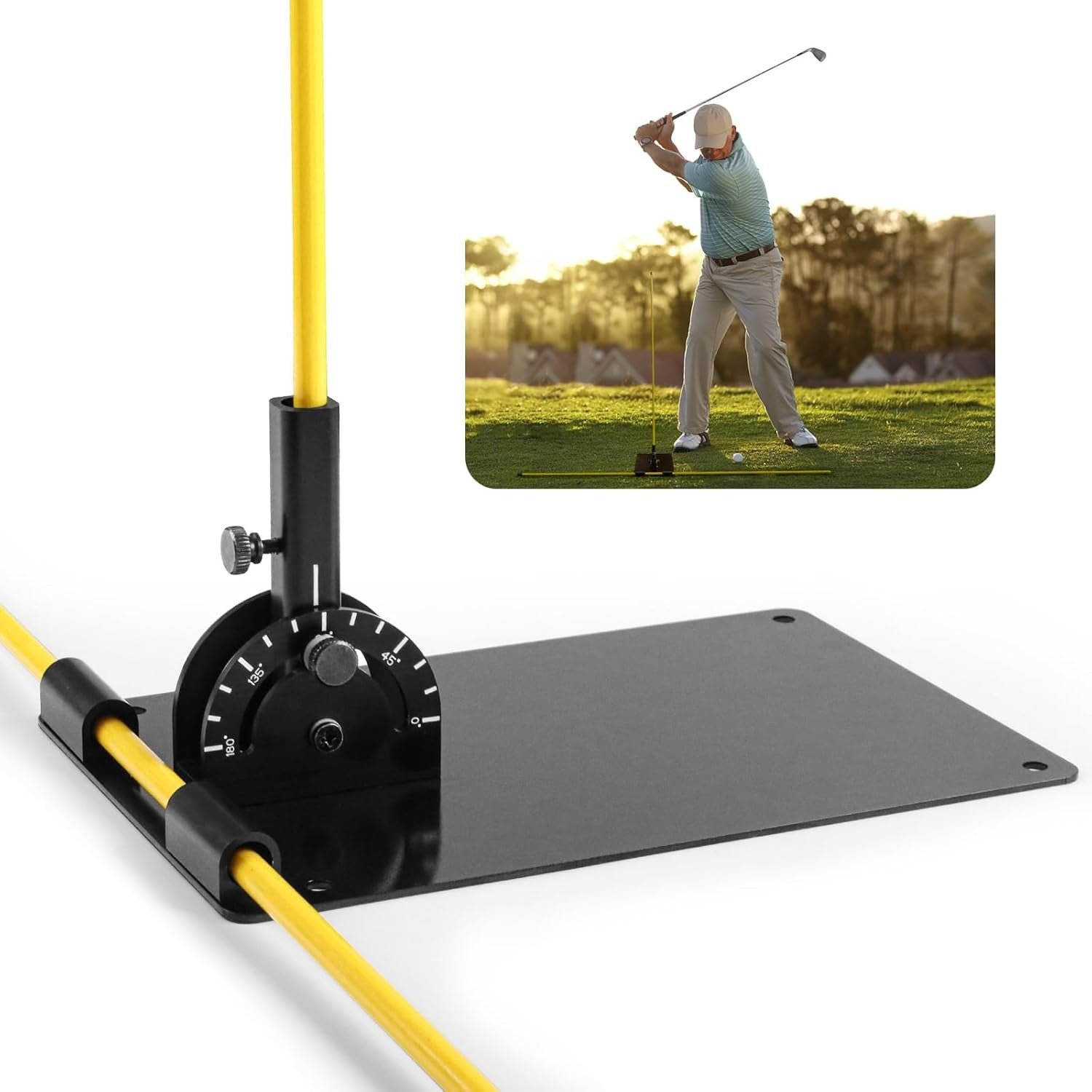 Adjustable Golf Alignment Stick Holder 2 Foldable Sticks Trainer