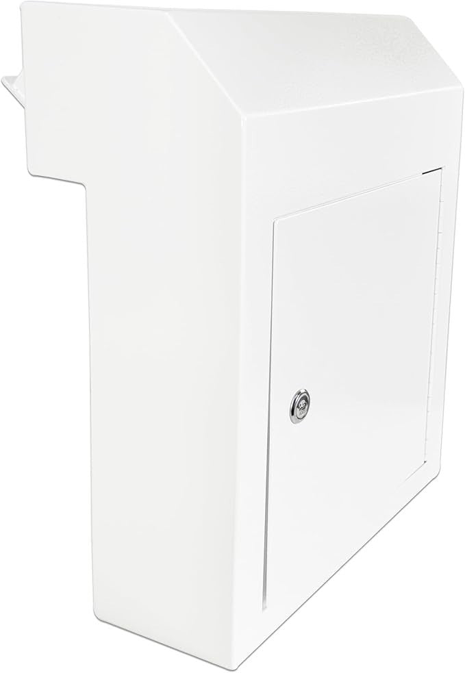 Locking Mail Drop Box Waterproof Steel Secure Deposit Slot for Cash Keys Letters