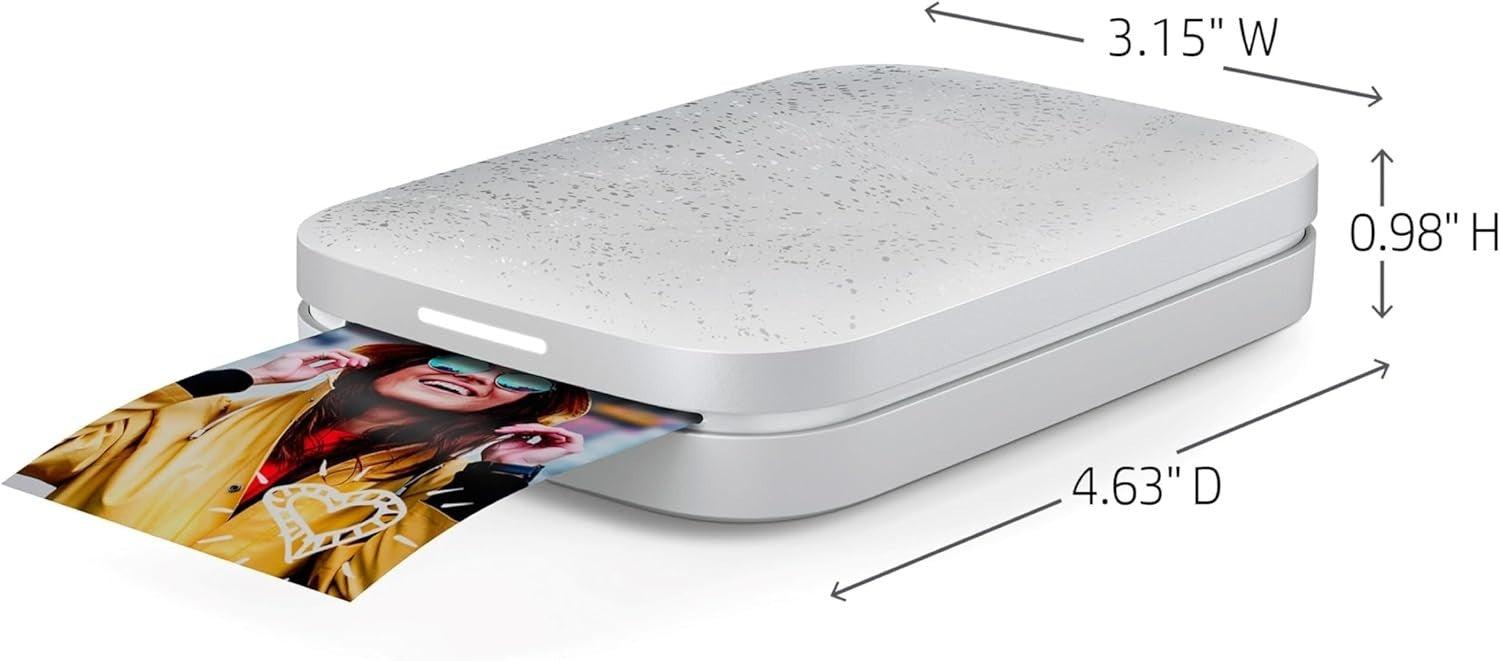 White Portable 2x3 Photo Printer Bluetooth Mobile Instant Sticker Pics