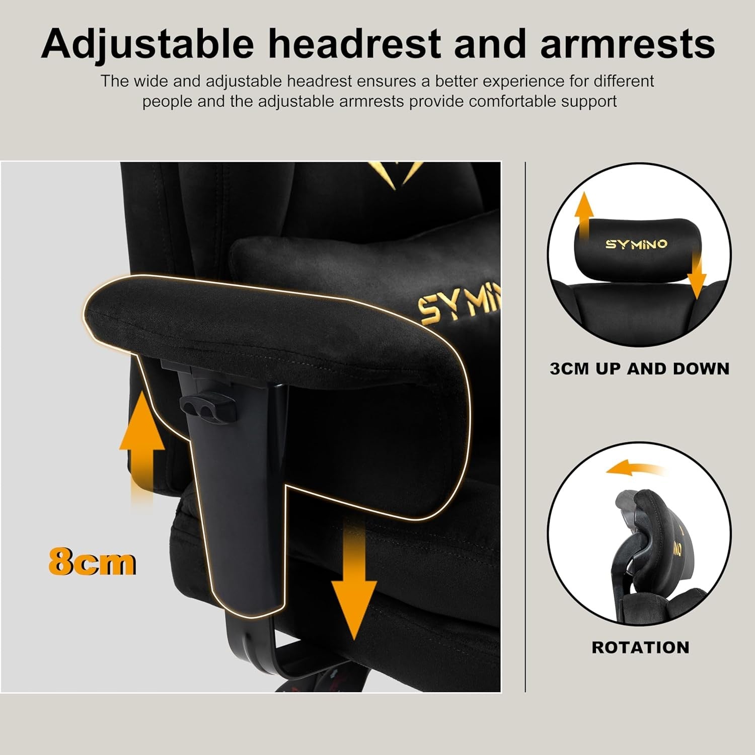 Ergonomic Gaming Chair w/ Footrest Pocket Spring Support Black