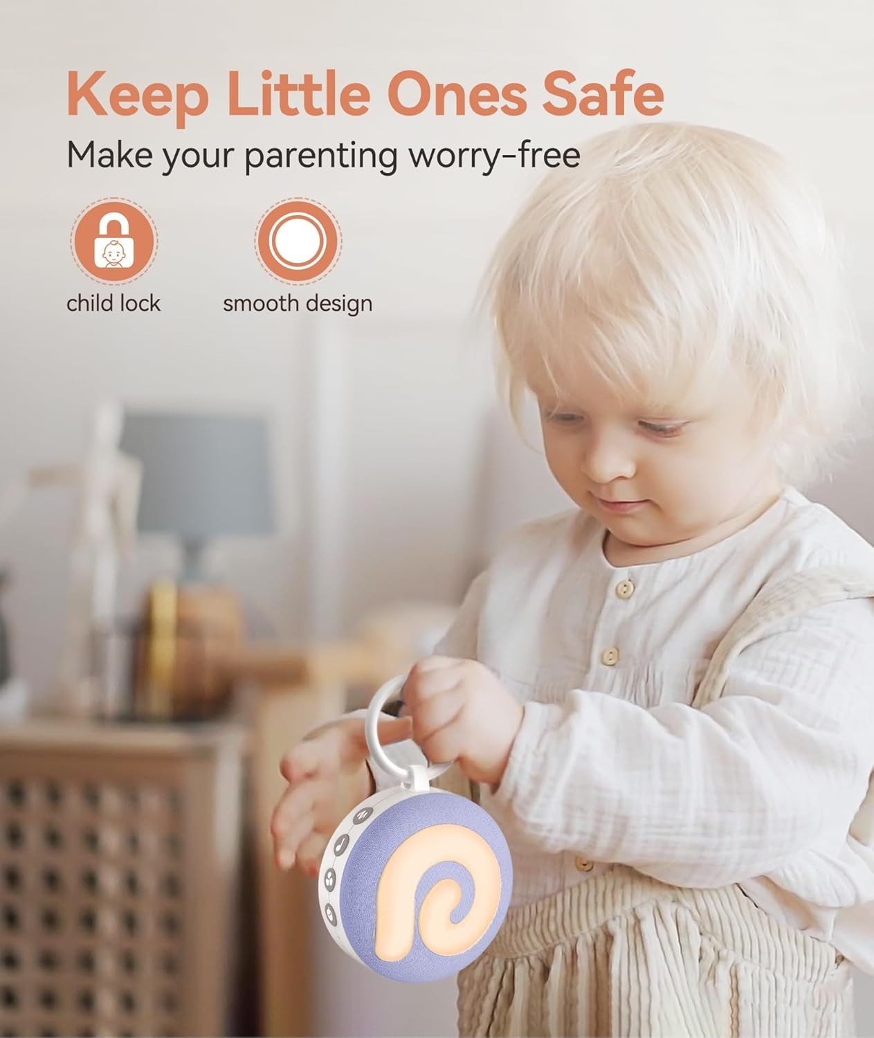 Portable White Noise Sound Machine Baby Sleep Aid Night Light Rechargeable