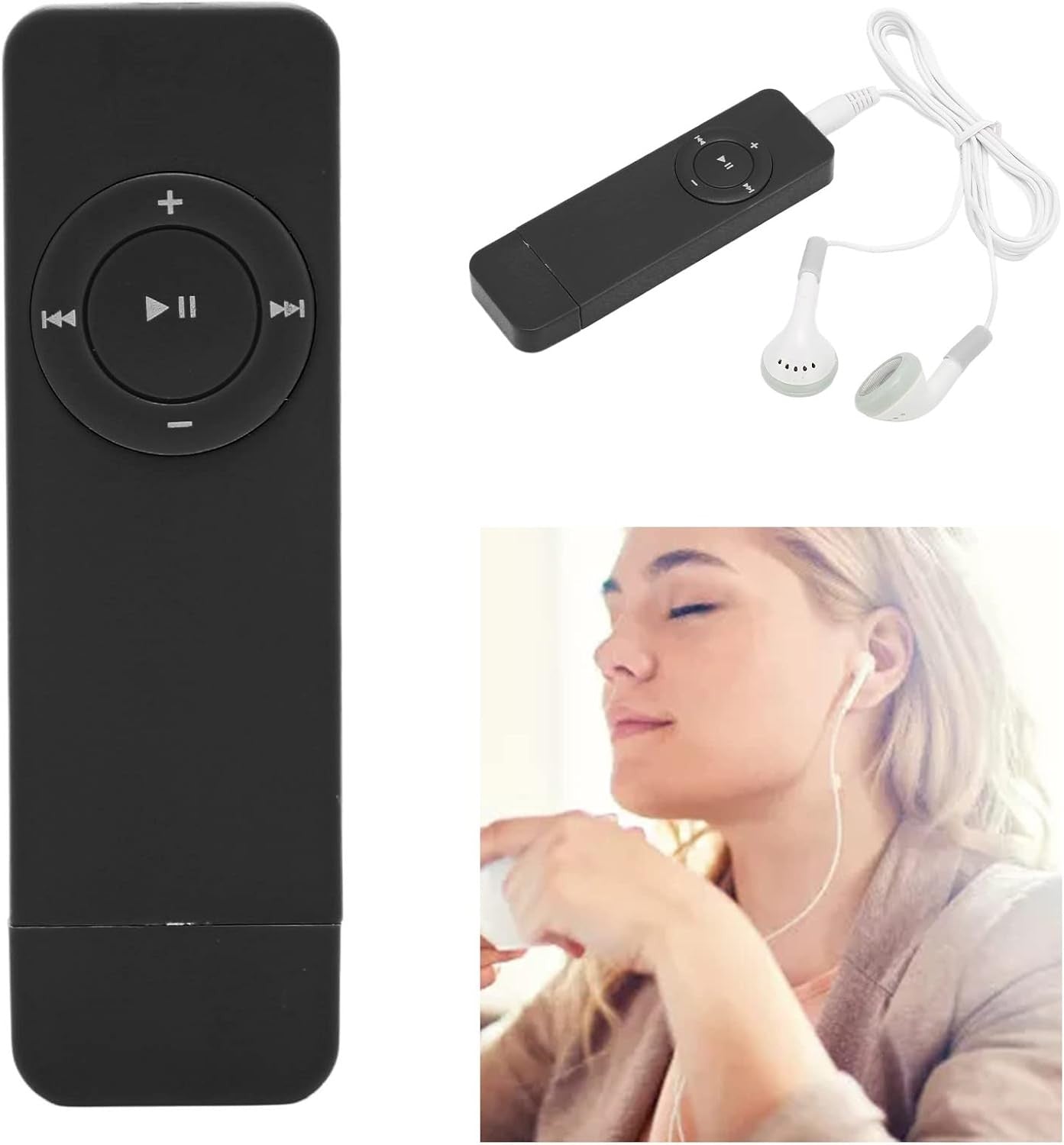 USB MP3 Player Lossless Sound Student Kids TF 64GB Black