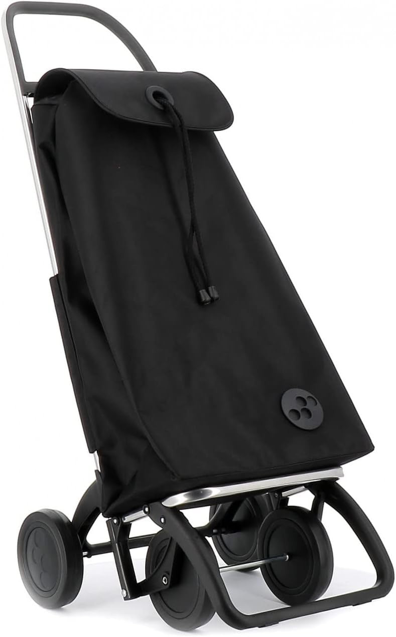Folding 4-Wheel Shopping Trolley Aluminium Backpack Bag Lightweight Black