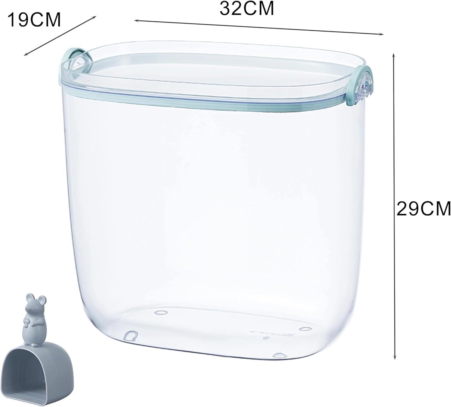 Large Airtight Rice Storage Container 10KG Food Bin with Measuring Scoop