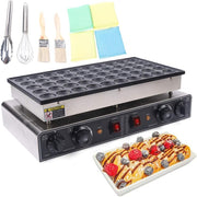 Electric Mini Dutch Pancake Maker 50PCS Non-Stick Waffle Iron 1700W Fast Heating