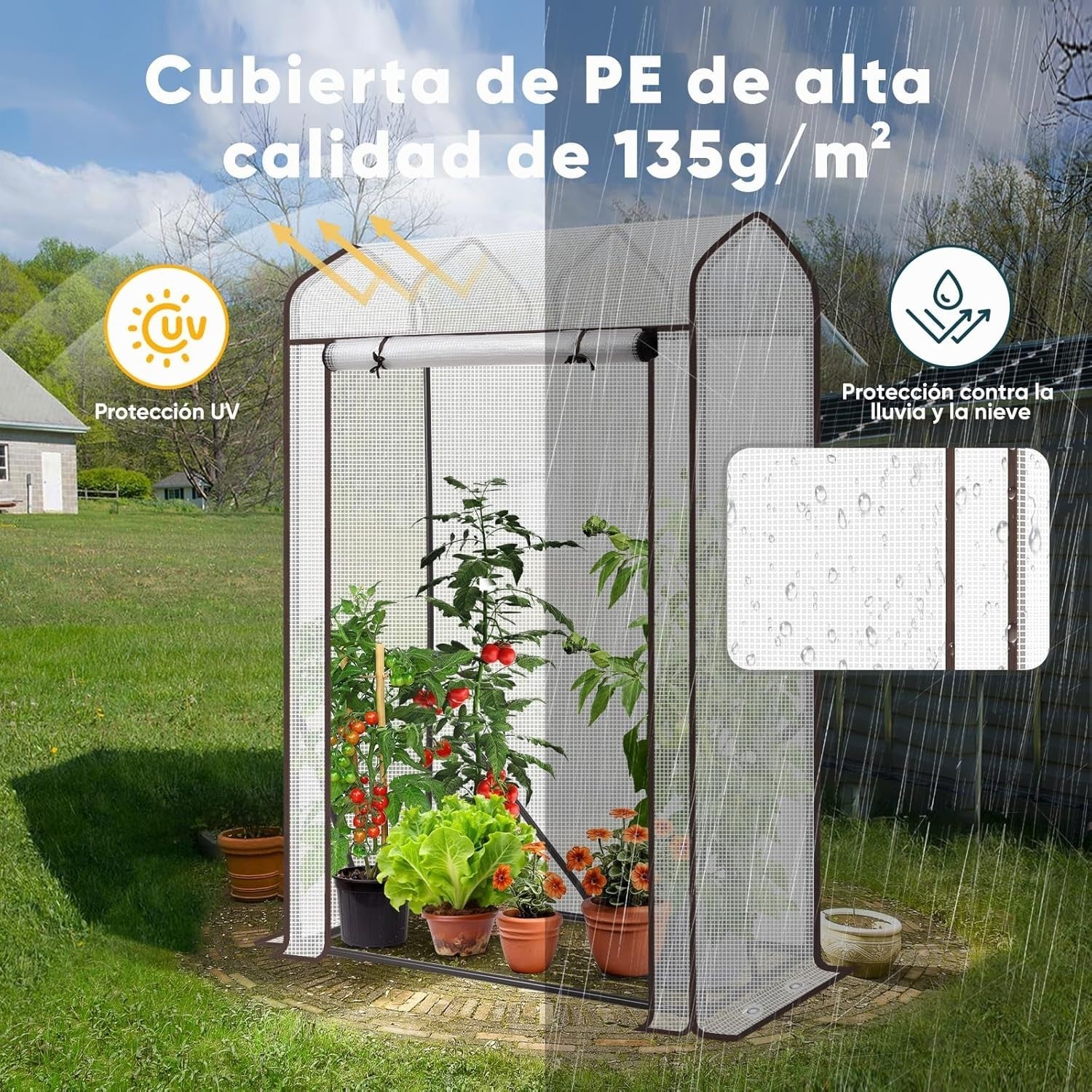 Heavy Duty Tomato Greenhouse 150x100x50cm Waterproof UV Protection Grow Tent
