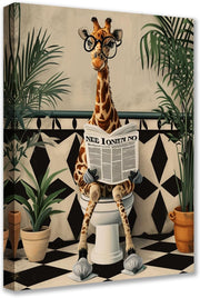 Cute Giraffe Canvas Wall Art Framed Funny Animal