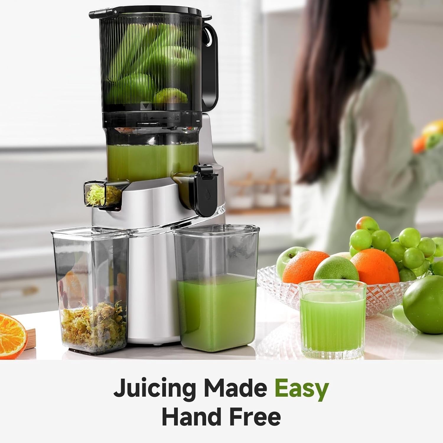 Cold Press Juicer 135mm Wide Feed Opening 250W Auto Feed High Yield