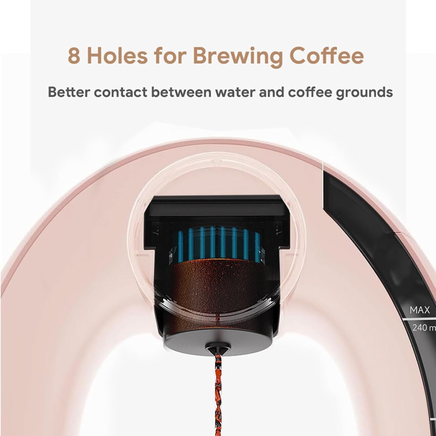 Compact Single-Serve Coffee Maker Ground Filter Brewer Fast Extraction Quiet