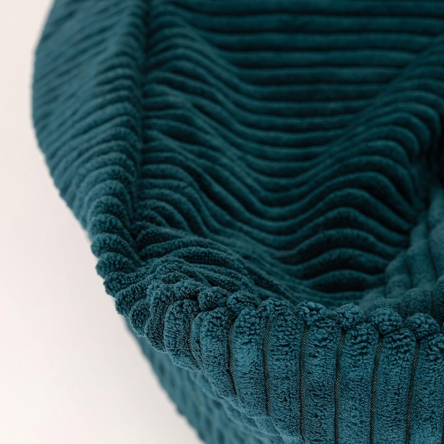 Teal Cord Bean Bag Chair with Footstool Lounge Armchair Seat Filled