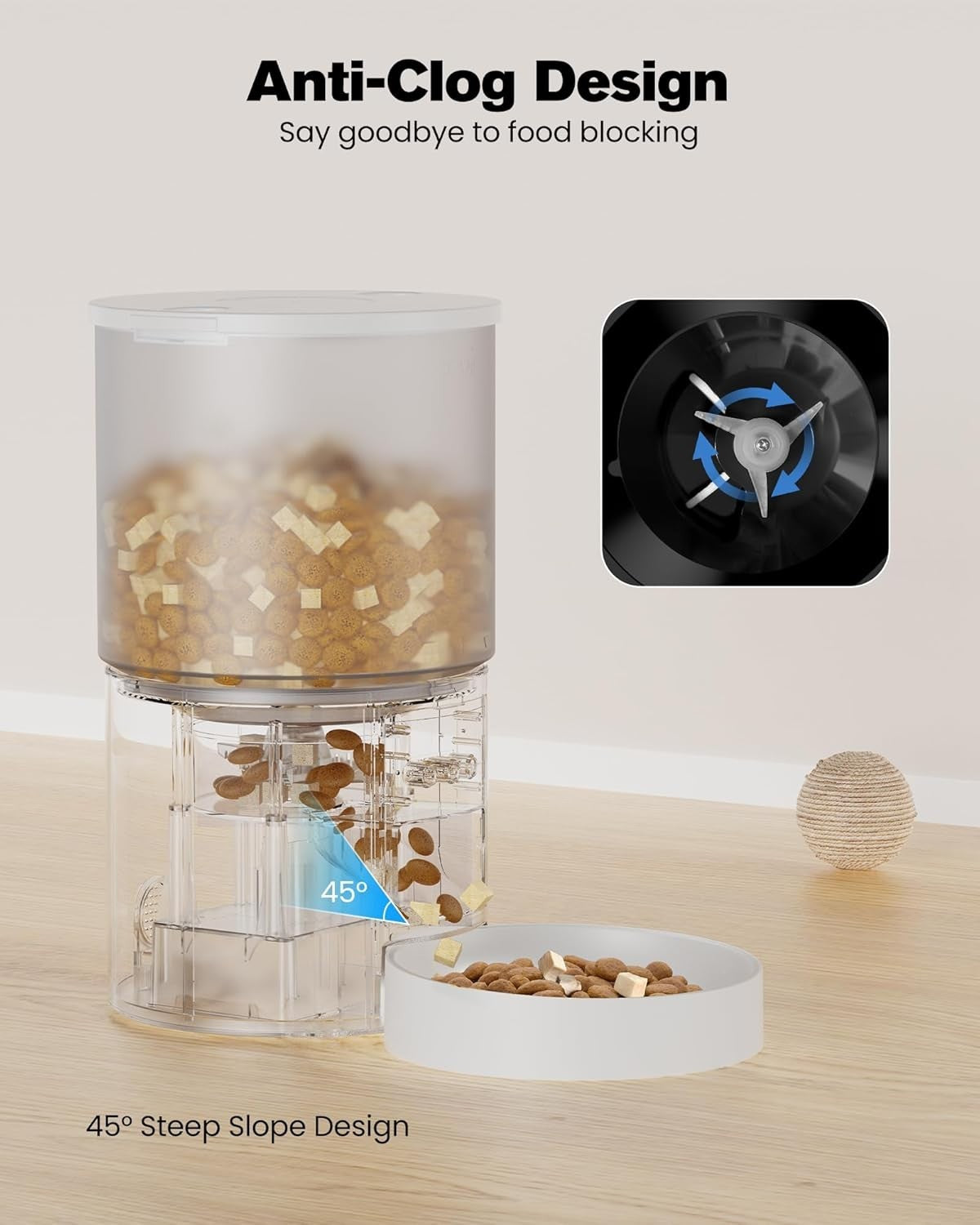 Smart WiFi Pet Feeder 4L App Control Auto Food Dispenser Voice Call