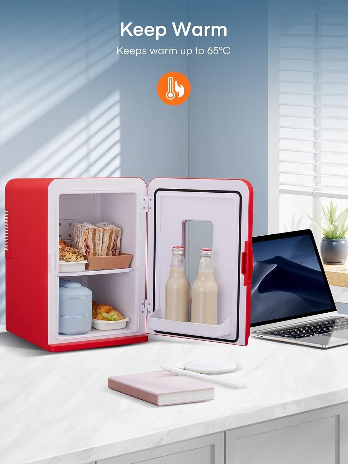 15L Mini Fridge Portable Cooler & Warmer Red 12V/240V Compact