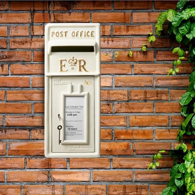 Lockable Cast Iron Wall Post Box | Secure Mailbox | Vintage Royal Mail Style
