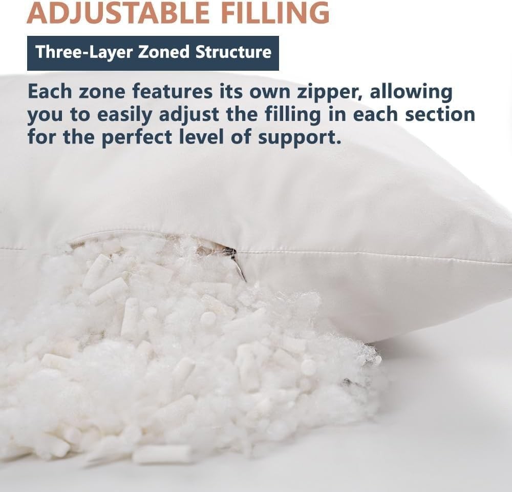 Body Pillow Full Length Adjustable Support for Side Sleepers Neck Back Pain