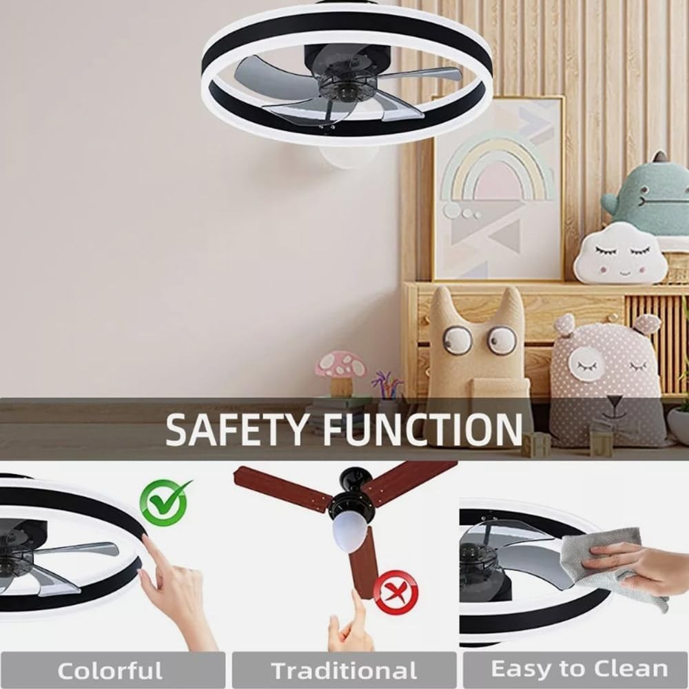 Blendra 50CM Modern Ceiling Fan with Light, 6-Speed, Dimmable LED, Remote