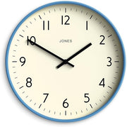 30cm Mid Blue Silent Wall Clock Modern Round Easy Read Home Office