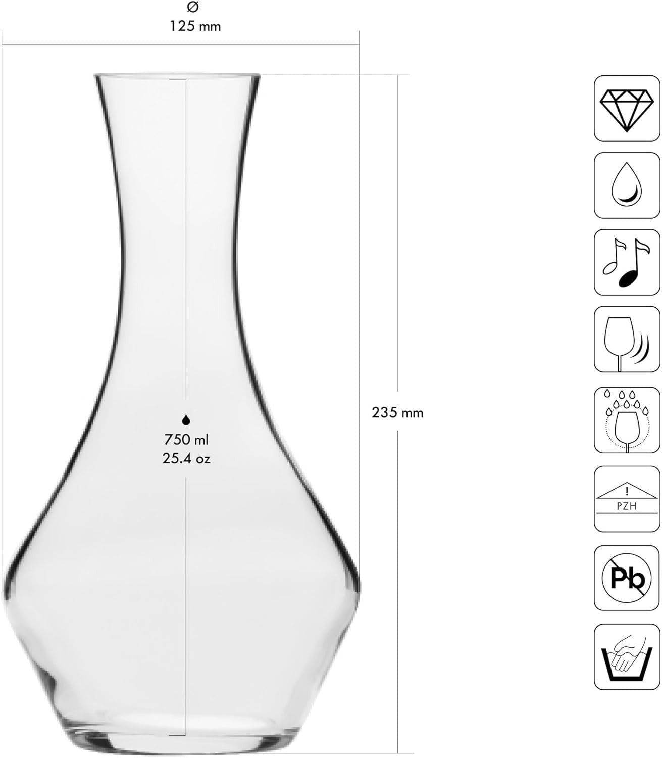 750ml Crystal Wine Decanter Carafe | Elegant Red Wine Aerator for Home & Dining