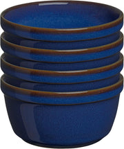 4 Pcs Blue Stoneware Ramekins 170ml Oven Microwave Dishwasher Safe