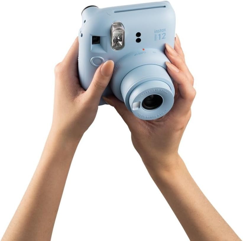 Mini Instant Camera Selfie Mirror Auto Flash Pastel Blue Photo Printer