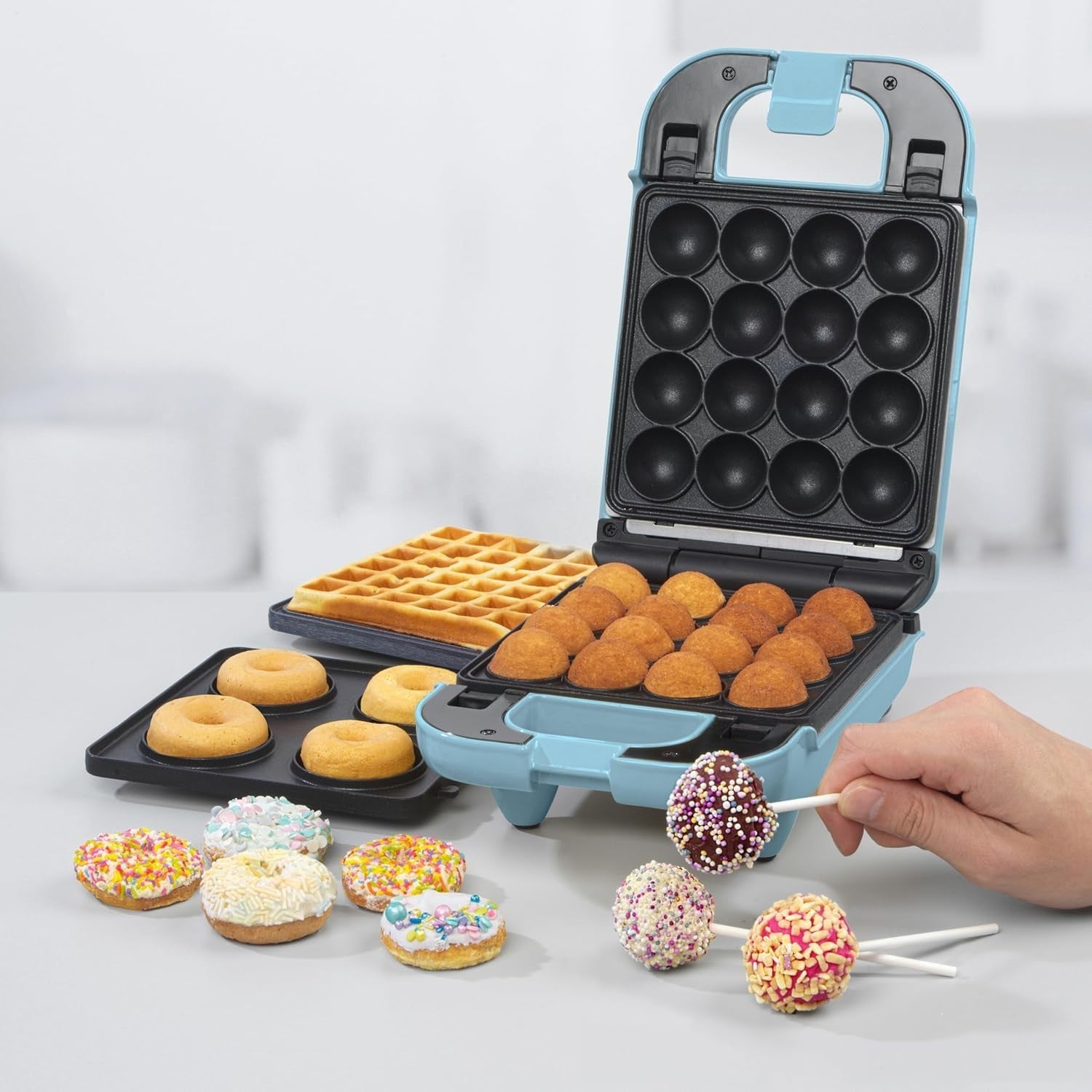 3-in-1 Mini Treat Maker | Doughnuts, Cake Pops & Waffles | Non-Stick