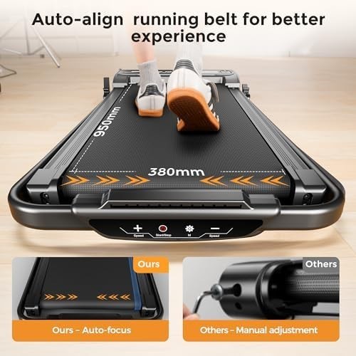 Foldable Treadmill 2.5HP 1-12km/h Incline Under Desk Smart Home Pad