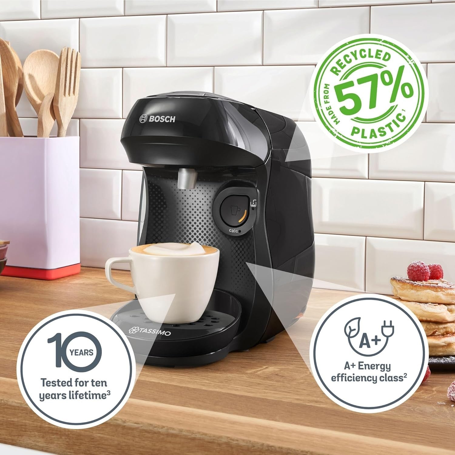 Pod Coffee Machine with Auto Clean, Adjustable Cup Size & Descaling Bundle