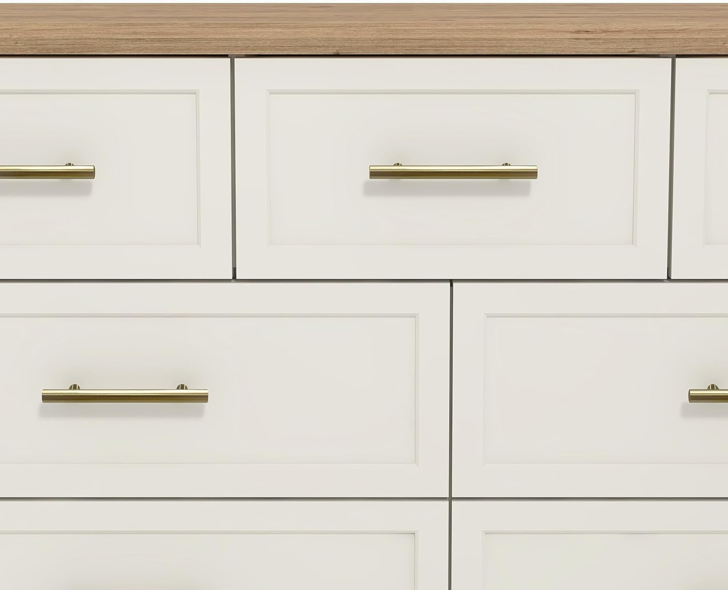 7-Drawer Storage Chest for Bedroom & Hallway – Modern Ivory & Oak Cabinet