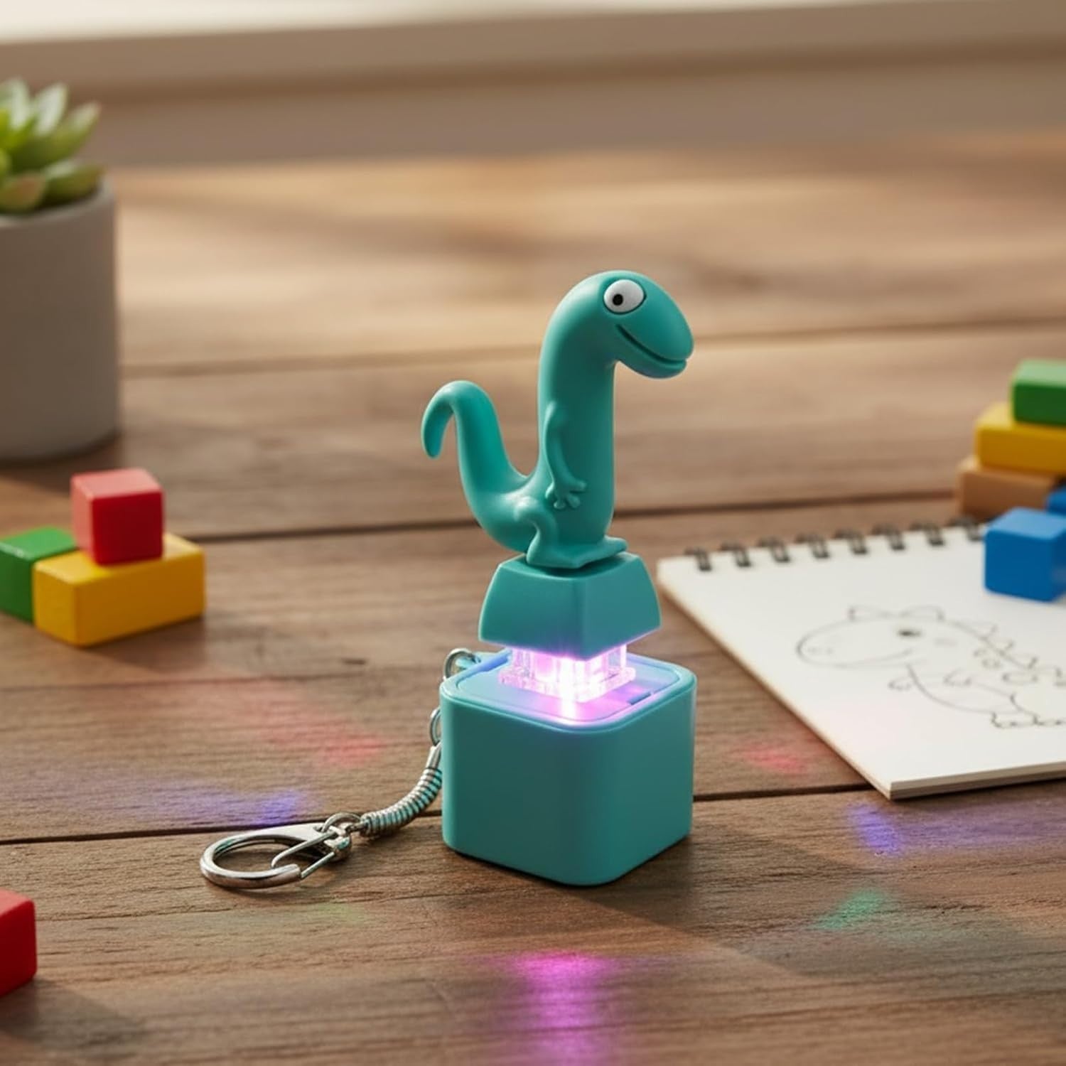 LED Click Sound Fidget Keychain Rechargeable Stress Relief Pocket Toy