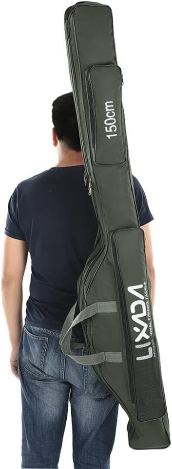 150cm Fishing Rod Reel Carry Bag 420D Oxford Waterproof