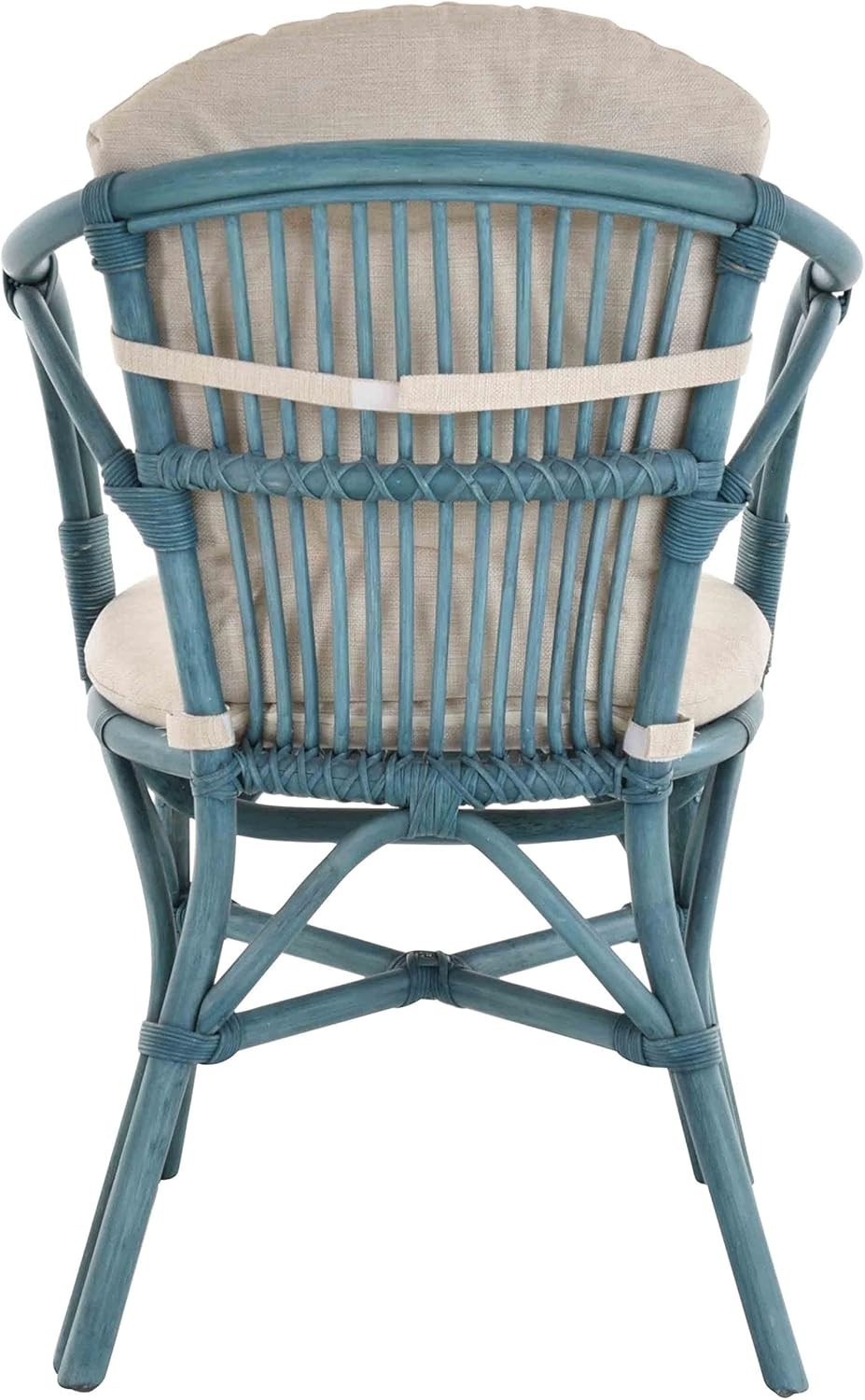 Scandinavian Wicker Chair Natural Rattan Armchair with Cushion Indoor Lounge