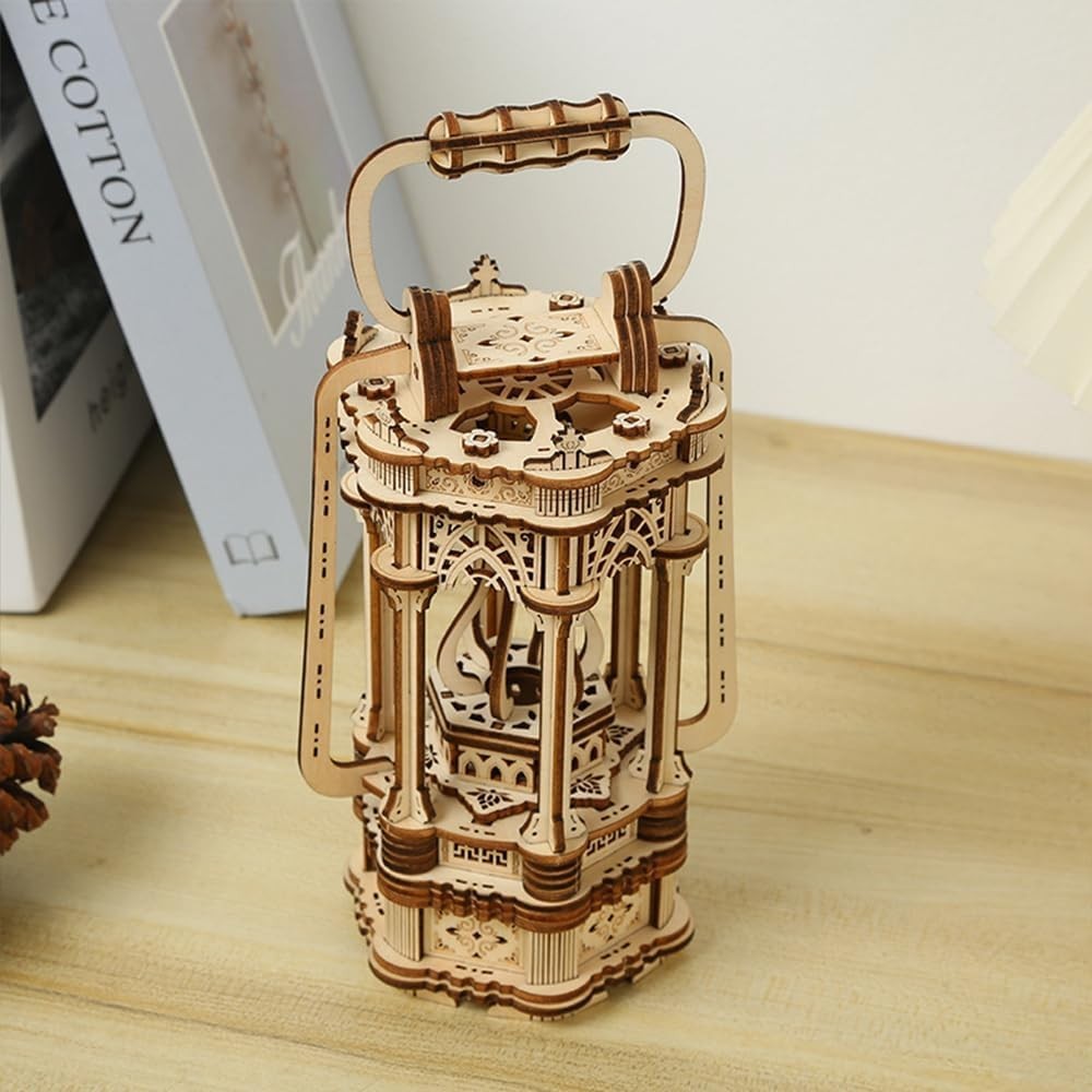 3D Wooden Lantern Puzzle Model DIY Kit – No Glue, Skill-Building Craft