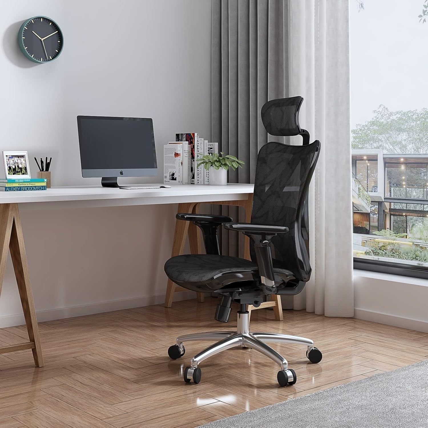 Ergonomic Office Chair Mesh Back Headrest Computer Desk Gaming Swivel Home