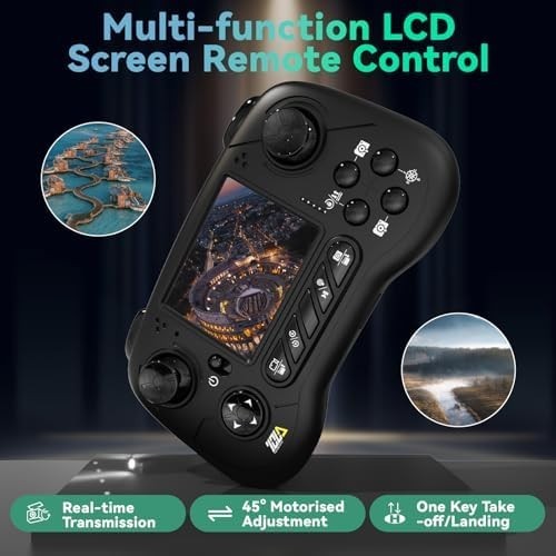 Brushless Drone with LCD Screen, HD Camera & Real-Time FPV for Beginners