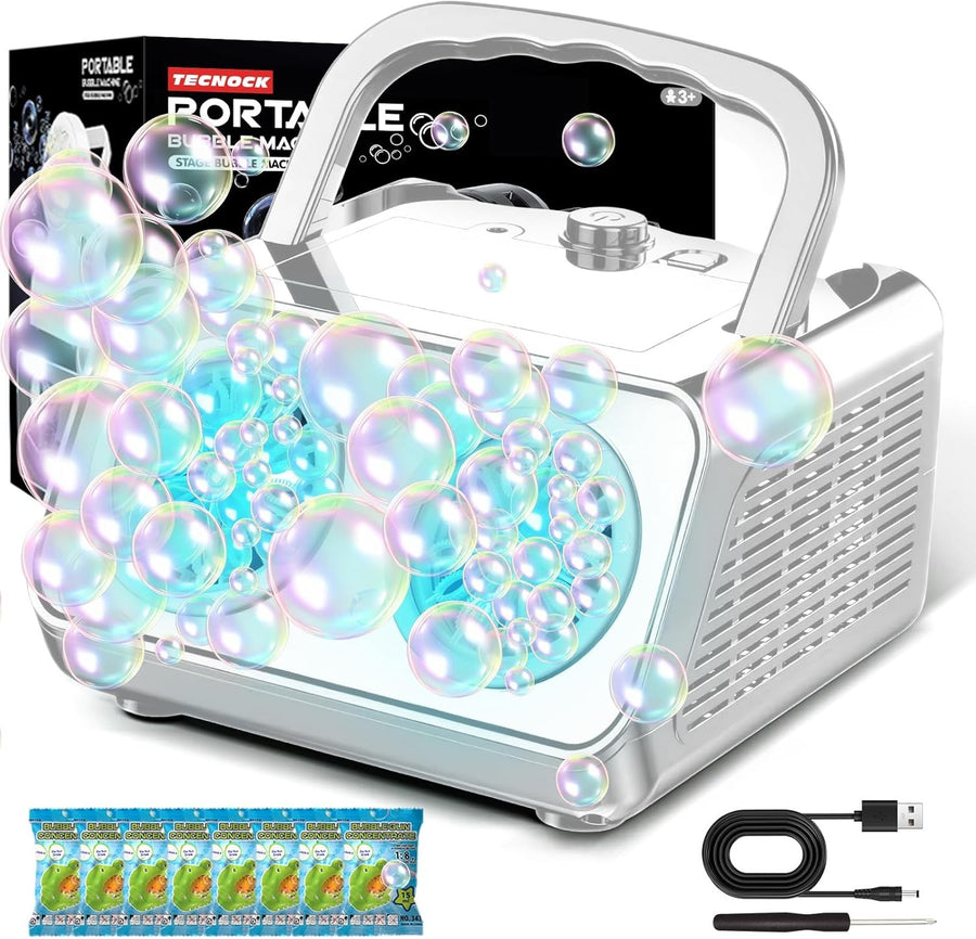 Plug In Bubble Machine 20000 Bubble Portable 2 Fan Toy