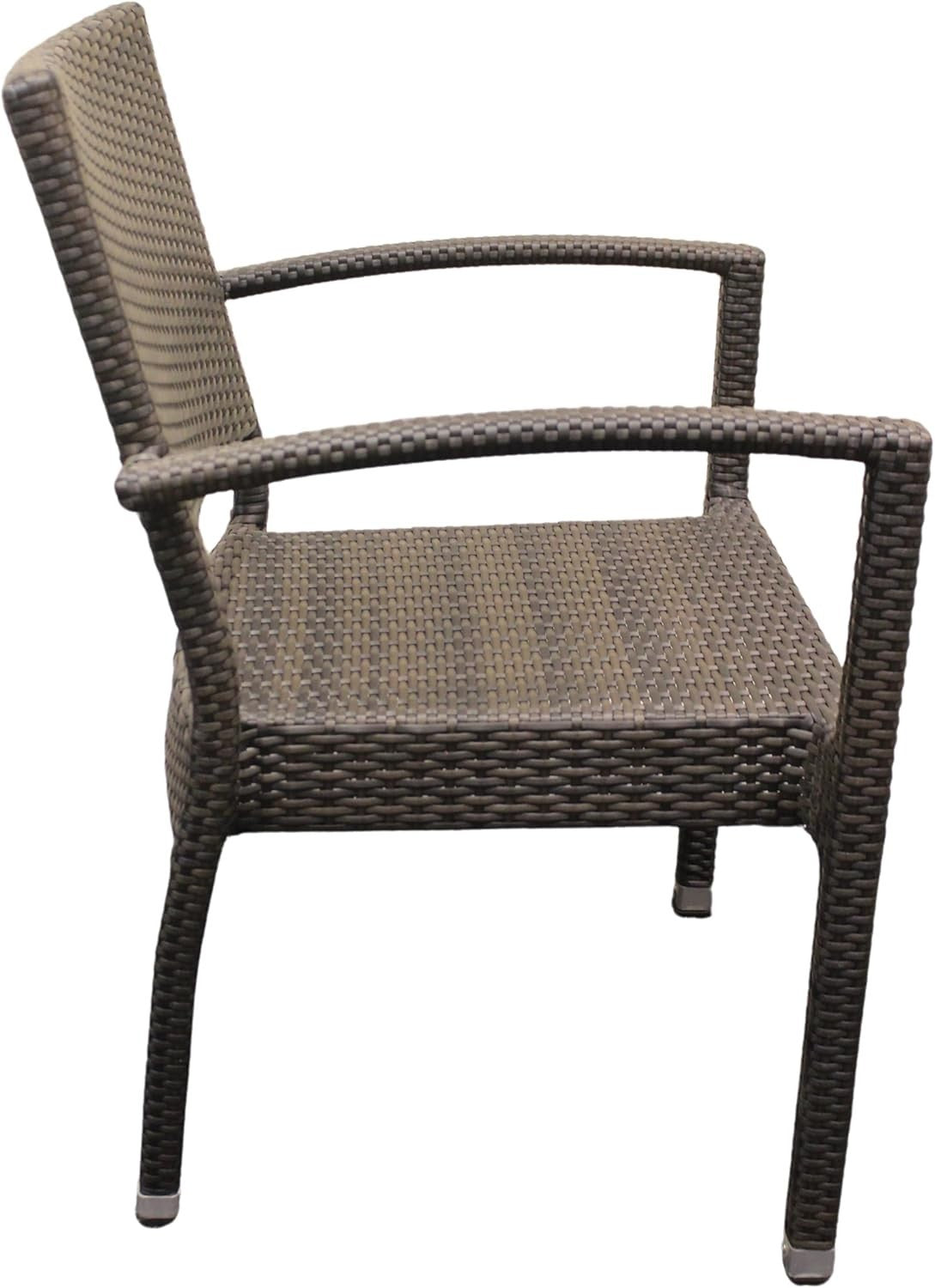 Set of 4 Rattan Dining Armchairs Stackable Outdoor Garden Patio Seating