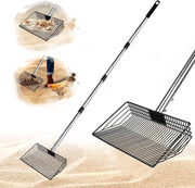 10in Metal Chicken Poop Scooper Adjustable 64in Handle