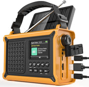 DAB+ Solar Wind Up Radio 12000mAh Bluetooth SOS Torch 80 Presets