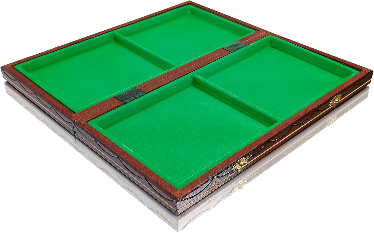 Wooden Folding Chess Board 41cm Handcrafted Burnt Design Luxury Portable Set