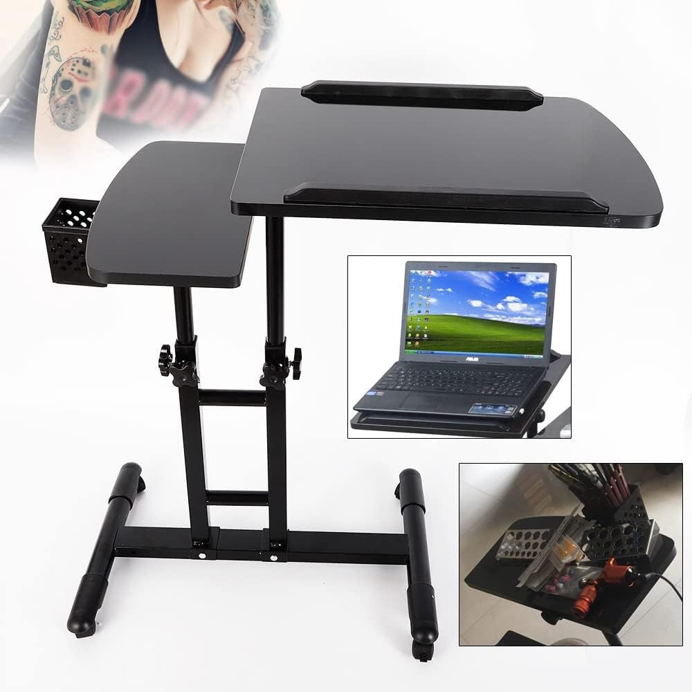 Tattoo Workstation Adjustable Tray Portable Arm Rest Stand with Storage