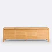 Modern Oak Sideboard Cabinet with 4 Doors & Adjustable Storage Shelves