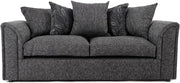 Modern Grey 3 Seater Fabric Sofa with Scatter Cushions UK Made Comfy