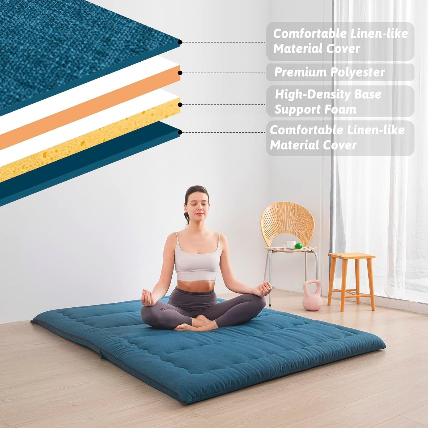 Foldable Foam Futon Mattress Outdoor Indoor Bed Guest Floor Camping Pad