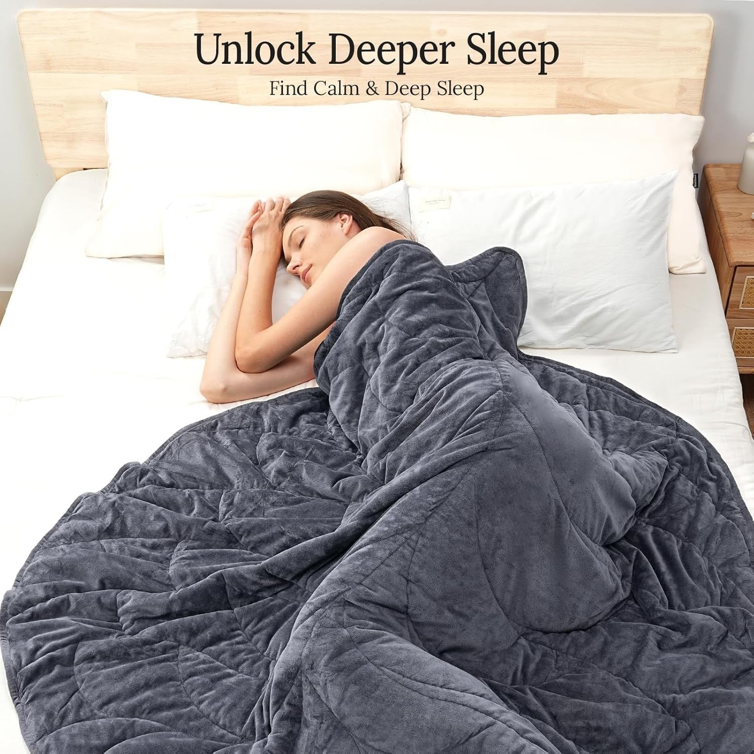 Weighted Blanket 10lbs Grey 60x78 Soft Heavy Blanket for Adults