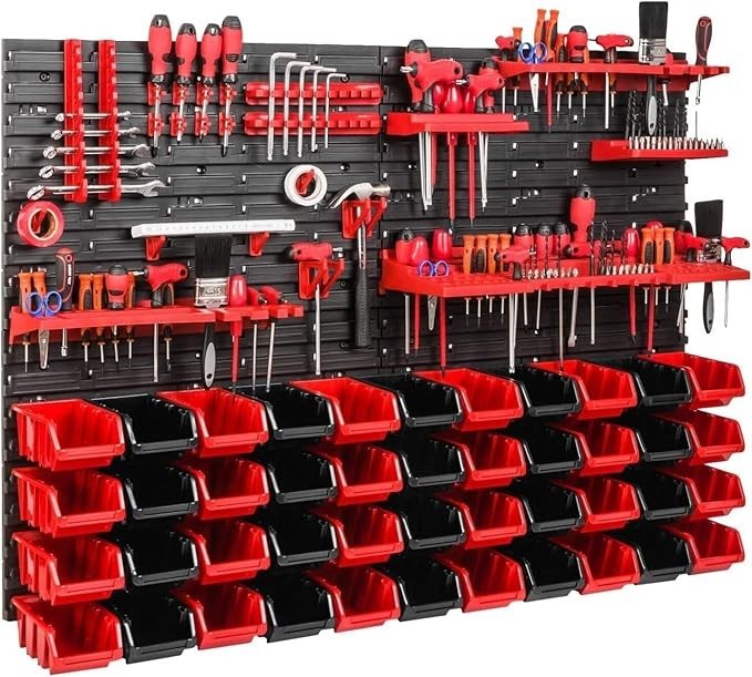 Wall Mounted Tool Peg Board Garage Workshop Organizer Storage Rack