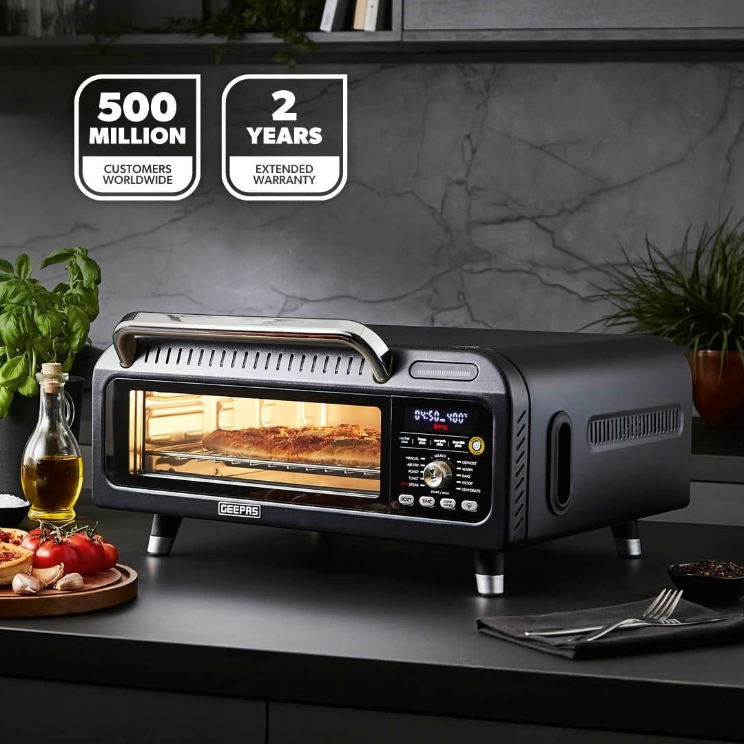 15-in-1 Air Fryer Oven 18L 400°C Digital Pizza & Bake Oven 2000W Black