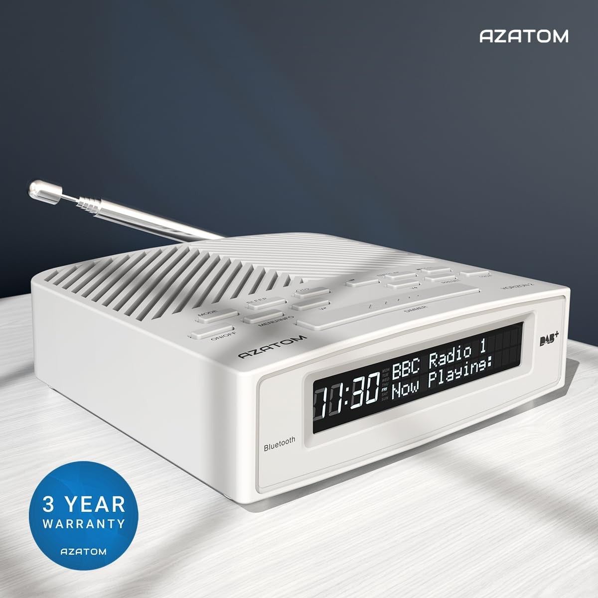 DAB DAB+ FM Bedside Digital Radio Alarm Clock Bluetooth USB Charging